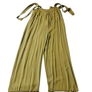 Entro Women's Overall Pants Trousers‎ Adj Strap Wide Leg Button Front Size Small